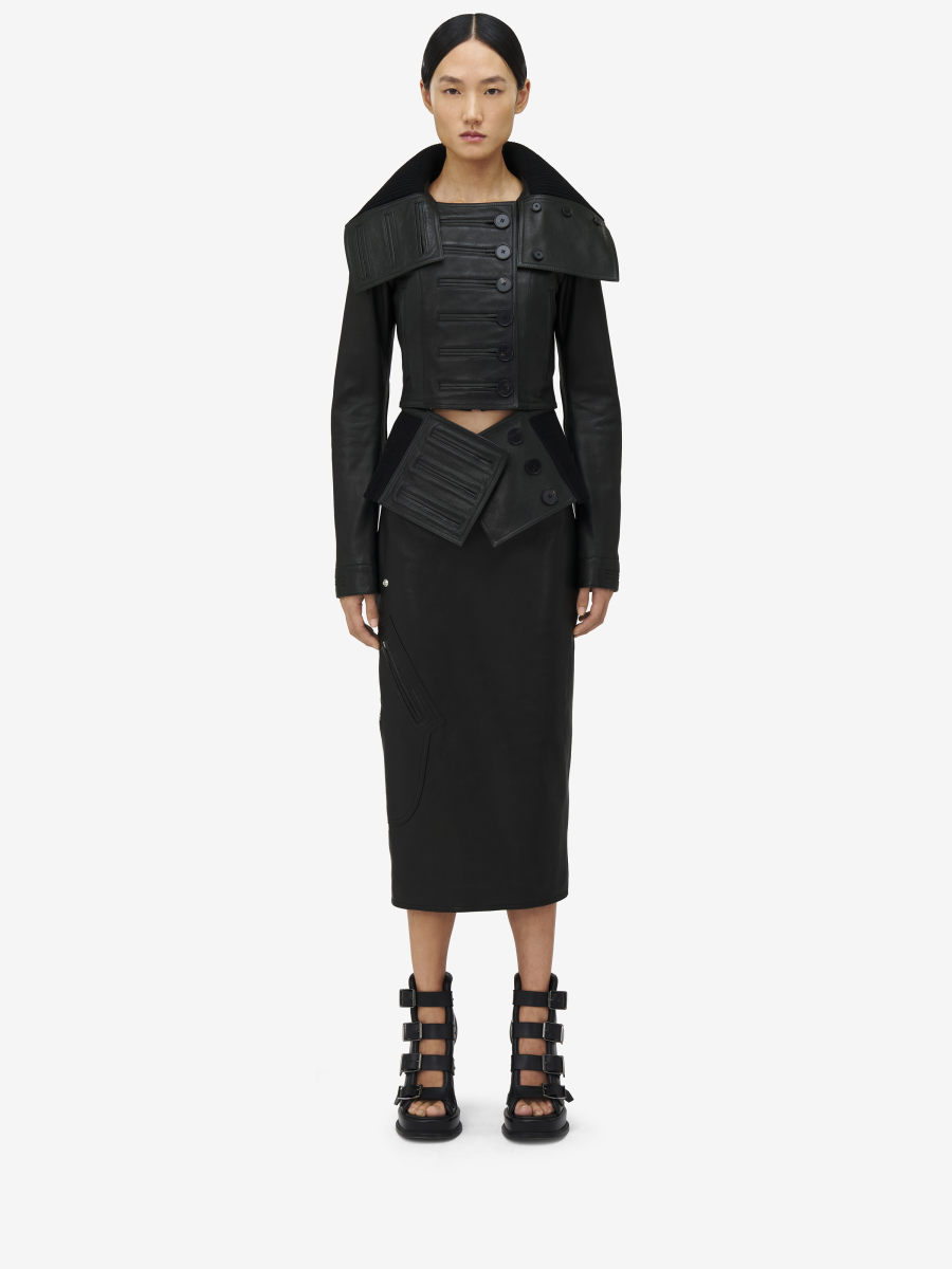 ALEXANDER MCQUEEN - Leather Pencil Skirt - Item 832921Q5APN1000